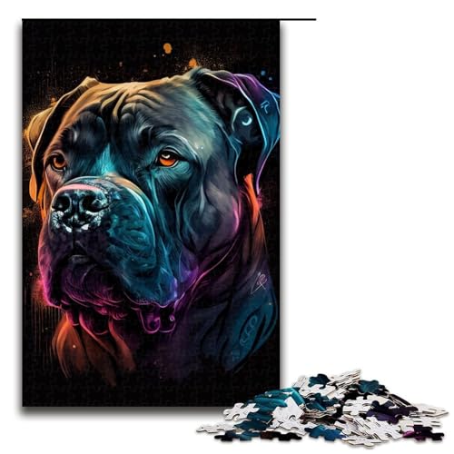 Puzzle für Erwachsene Cane Corso farbenfrohes 1000 teiliges Holzpuzzle für Kinder ab 12 Jahren Lernspielzeug 1000 Teile (75 x 50 cm) von ouynngjing
