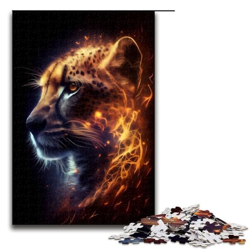 Puzzle für Erwachsene Cheetah12 1000 teiliges Holzpuzzle für Kinder ab 12 Jahren Heimdekoration 1000 Teile (75 x 50 cm) von ouynngjing