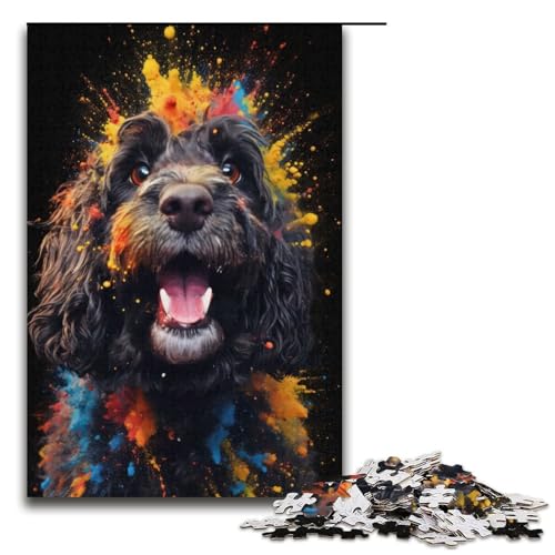 Puzzle für Erwachsene Cockapoo 1000 Teile Holzpuzzle für Kinder ab 12 Jahren Lernspielzeug 1000 Teile (38 x 26 cm) von ouynngjing