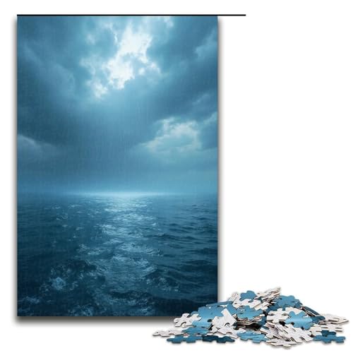 Puzzle für Erwachsene Das Wolkenmeer rollt 1000-teiliges Holzpuzzle für Familienspiele 1000 Teile (75 x 50 cm) von ouynngjing