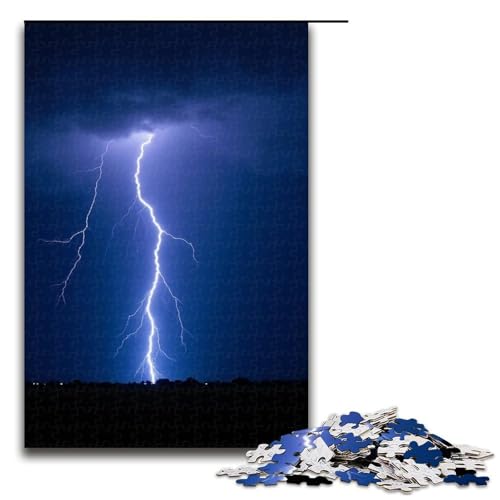 Puzzle für Erwachsene Donner und Blitz 1000-teiliges Holzpuzzle für Kinder ab 12 Jahren Lernspielzeug 1000 Teile (75 x 50 cm) von ouynngjing