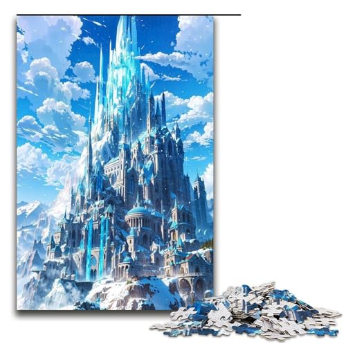 Puzzle für Erwachsene Eisschloss 1000 Teile Holzpuzzle für Kinder ab 12 Jahren Heimdekoration 1000 Teile (75 x 50 cm) von ouynngjing