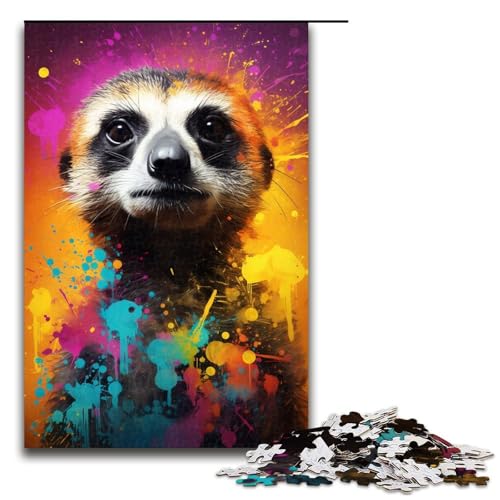 Puzzle für Erwachsene Erdmännchen bunt 1000 Teile tolles Geschenk geeignet für Teenager ab 14 Jahren 1000 Teile (75 x 50 cm) von ouynngjing