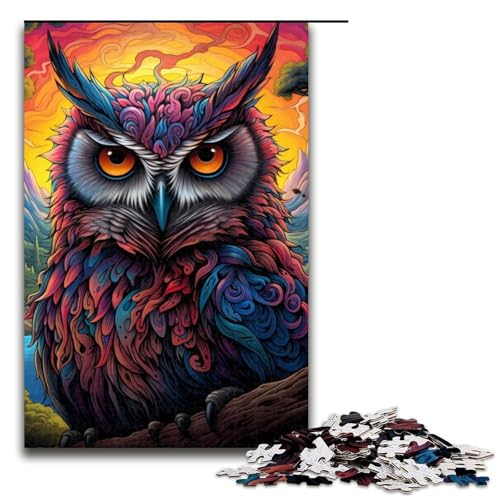 Puzzle für Erwachsene FantasyKunstEule 1000 Teile Holzpuzzle für Kinder ab 12 Jahren Heimdekoration 1000 Teile (75 x 50 cm) von ouynngjing