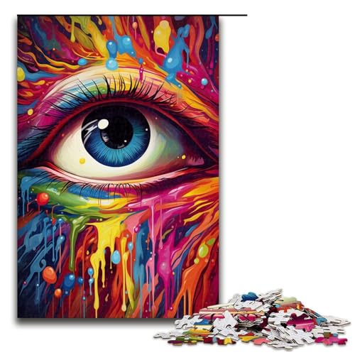 Puzzle für Erwachsene Farbe Fantasieaugen 1000 Teile Holzpuzzle für Erwachsene und Kinder ab 12 Jahren 1000 Teile (75 x 50 cm) von ouynngjing