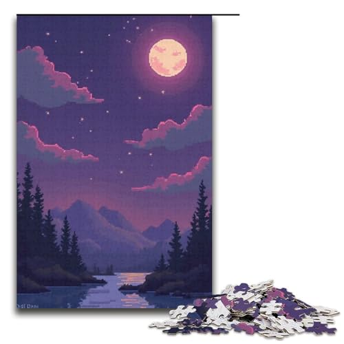 Puzzle für Erwachsene Ferne Berge 1000 Teile Holzpuzzle für Erwachsene und Kinder ab 12 Jahren Lernspielzeug 1000 Teile (38 x 26 cm) von ouynngjing