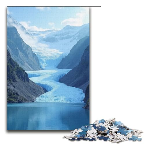 Puzzle für Erwachsene Flussgletscher 1000 Teile Holzpuzzle für Kinder ab 12 Jahren Heimdekoration 1000 Teile (38 x 26 cm) von ouynngjing