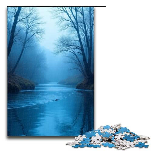 Puzzle für Erwachsene Frühlingswasserblau 1000 Teile tolles Geschenk geeignet für Teenager ab 14 Jahren 1000 Teile (75 x 50 cm) von ouynngjing