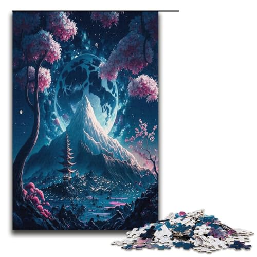 Puzzle für Erwachsene Fuji Japan 1000 Teile Holzpuzzle für Erwachsene und Kinder ab 12 Jahren Lernspielzeug 1000 Teile (38 x 26 cm) von ouynngjing