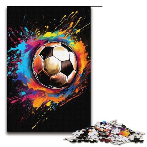 Puzzle für Erwachsene Fußballsport 1000 Teile Holzpuzzle für Erwachsene und Kinder ab 12 Jahren Lernspielzeug 1000 Teile (38 x 26 cm) von ouynngjing