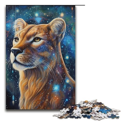 Puzzle für Erwachsene GalaxieLöwe 1000teiliges Holzpuzzle für Kinder ab 12 Jahren Heimdekoration 1000 Teile (38 x 26 cm) von ouynngjing