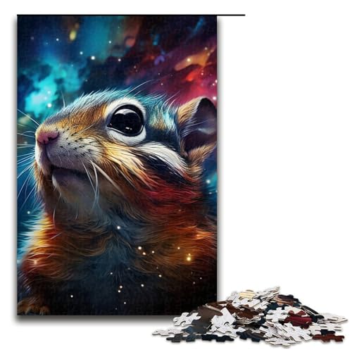 Puzzle für Erwachsene Galaxien Eichhörnchen 1000 teiliges Holzpuzzle für Familienspiele 1000 Teile (75 x 50 cm) von ouynngjing