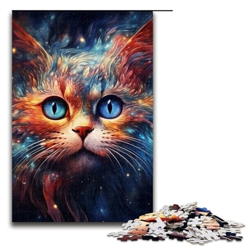 Puzzle für Erwachsene Galaxy Cats 1000teiliges Holzpuzzle für Familienspiele 1000 Teile (75 x 50 cm) von ouynngjing