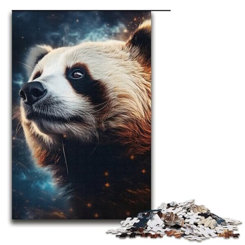 Puzzle für Erwachsene Galaxy Panda 1000 Teile Holzpuzzle für Erwachsene und Kinder ab 12 Jahren Lernspielzeug 1000 Teile (38 x 26 cm) von ouynngjing