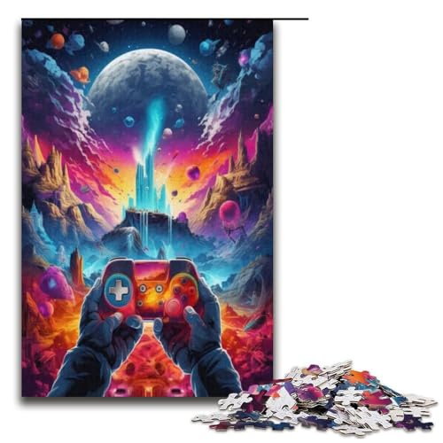 Puzzle für Erwachsene Gamepad Landschaft 1000 teiliges Holzpuzzle für Familienspiele 1000 Teile (38 x 26 cm) von ouynngjing