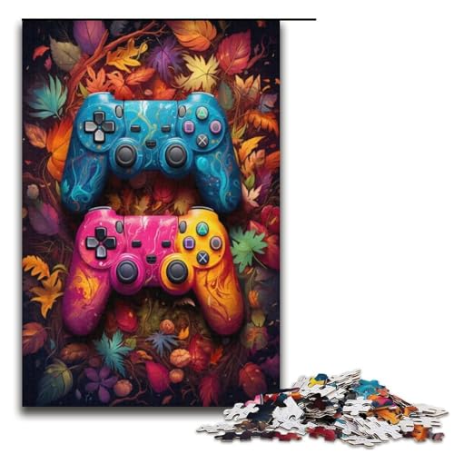 Puzzle für Erwachsene Gamepad Pflanzen 1000 teiliges Holzpuzzle für Kinder ab 12 Jahren Lernspielzeug 1000 Teile (38 x 26 cm) von ouynngjing