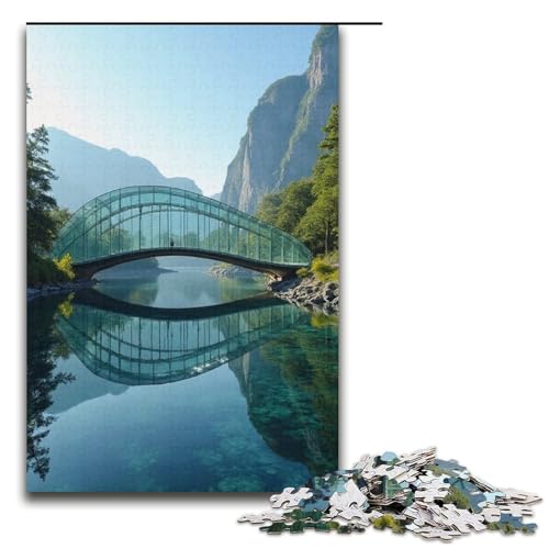 Puzzle für Erwachsene Glasbrücke 1000 Teile Holzpuzzle für Erwachsene und Kinder ab 12 Jahren Lernspielzeug 1000 Teile (38 x 26 cm) von ouynngjing