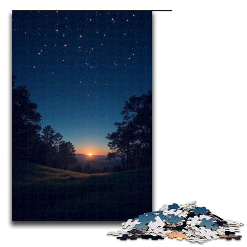 Puzzle für Erwachsene Glühwürmchen in Einer Sommernacht 1000 Teile Holzpuzzle für Erwachsene und Kinder ab 12 Jahren Lernspielzeug 1000 Teile (75 x 50 cm) von ouynngjing