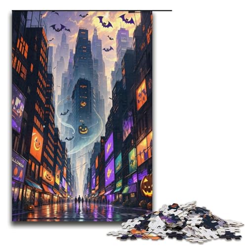 Puzzle für Erwachsene Halloween Karnevalstag 1000 teiliges Holzpuzzle für Kinder ab 12 Jahren Lernspielzeug 1000 Teile (38 x 26 cm) von ouynngjing