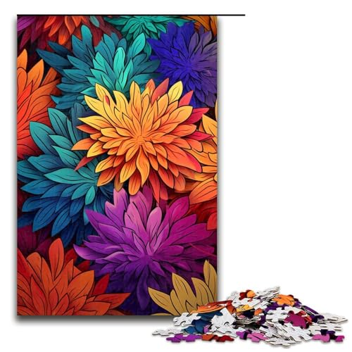 Puzzle für Erwachsene Herbstblätter Aster 1000 Teile Holzpuzzle für Kinder ab 12 Jahren Lernspielzeug 1000 Teile (75 x 50 cm) von ouynngjing