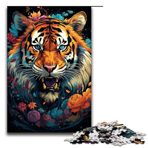 Puzzle für Erwachsene Huahu farbenfrohes psychedelisches 1000teiliges Holzpuzzle für Kinder ab 12 Jahren Heimdekoration 1000 Teile (75 x 50 cm) von ouynngjing