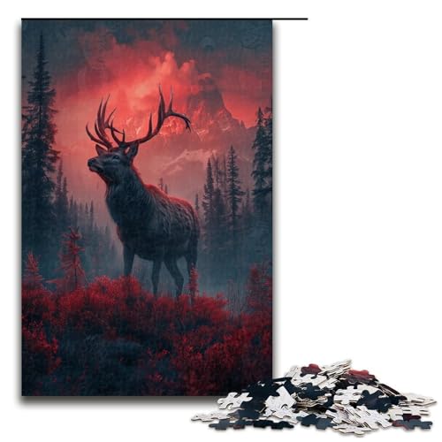 Puzzle für Erwachsene Iris Hirsch im Wald 12 1000 Teile Holzpuzzle für Erwachsene und Kinder ab 12 Jahren 1000 Teile (75 x 50 cm) von ouynngjing
