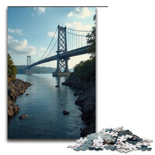 Puzzle für Erwachsene Kettenbrücke 1000 Teile Holzpuzzle für Kinder ab 12 Jahren Heimdekoration 1000 Teile (75 x 50 cm) von ouynngjing