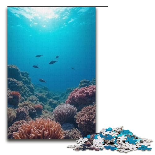Puzzle für Erwachsene Korallenmeer 1000-teiliges Holzpuzzle für Kinder ab 12 Jahren Lernspielzeug 1000 Teile (38 x 26 cm) von ouynngjing