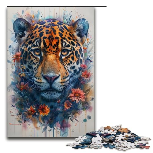 Puzzle für Erwachsene Leopard 1000teiliges Holzpuzzle für Familienspiele 1000 Teile (75 x 50 cm) von ouynngjing