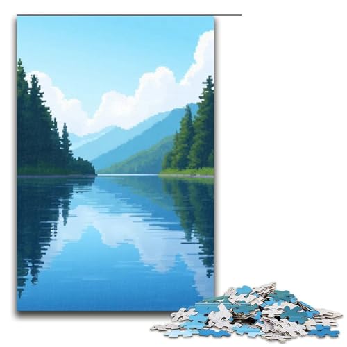 Puzzle für Erwachsene Level See 1000 Teile Holzpuzzle für Erwachsene und Kinder ab 12 Jahren Lernspielzeug 1000 Teile (75 x 50 cm) von ouynngjing
