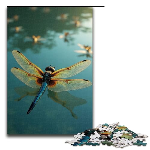 Puzzle für Erwachsene Libelle 1000-teiliges Holzpuzzle für Familienspiele 1000 Teile (75 x 50 cm) von ouynngjing