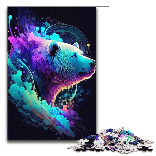 Puzzle für Erwachsene Lila Blitzbär 1000 teiliges Holzpuzzle für Kinder ab 12 Jahren Lernspielzeug 1000 Teile (38 x 26 cm) von ouynngjing