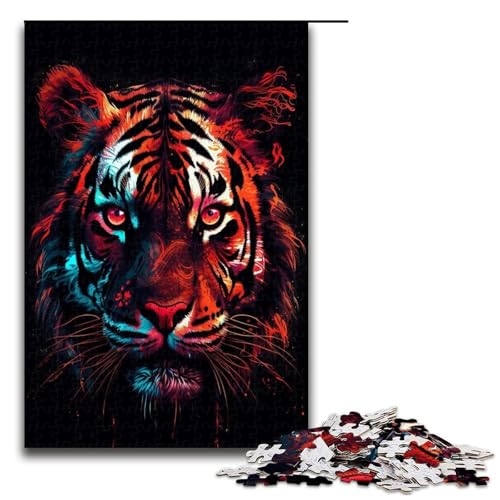 Puzzle für Erwachsene Magische Tiger 1000 teiliges Holzpuzzle für Kinder ab 12 Jahren Lernspielzeug 1000 Teile (75 x 50 cm) von ouynngjing