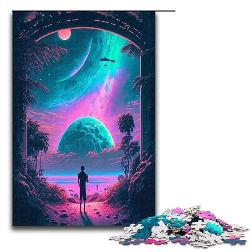 Puzzle für Erwachsene Magisches Universum 1000 teiliges Holzpuzzle für Kinder ab 12 Jahren Heimdekoration 1000 PCS (75 x 50 cm) von ouynngjing