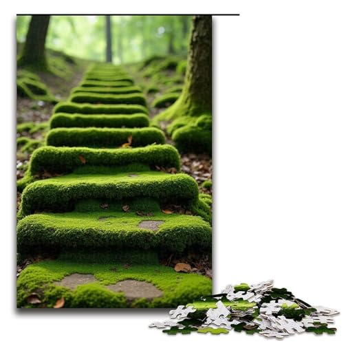 Puzzle für Erwachsene Moss Steps 1000-teiliges Holzpuzzle für Familienspiele 1000 Teile (75 x 50 cm) von ouynngjing