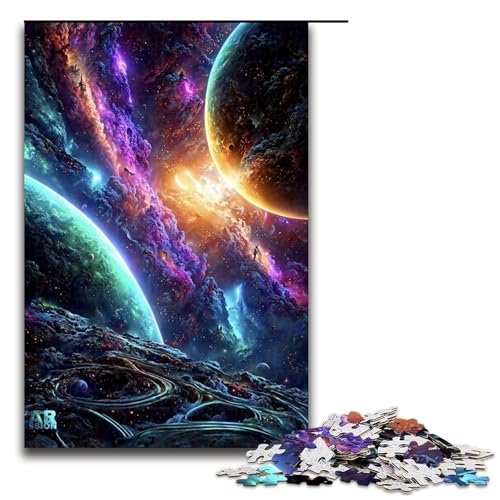 Puzzle für Erwachsene Mysterious Universe 1000teiliges Holzpuzzle für Kinder ab 12 Jahren Lernspielzeug 1000 Teile (75 x 50 cm) von ouynngjing
