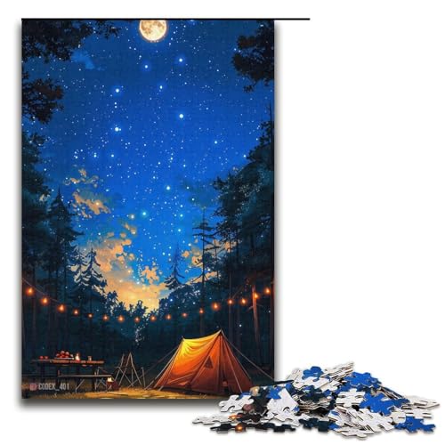 Puzzle für Erwachsene Nachtcamping 1000 Teile Holzpuzzle für Erwachsene und Kinder ab 12 Jahren 1000 Teile (38 x 26 cm) von ouynngjing