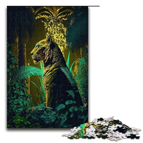 Puzzle für Erwachsene Nachtleopard 1000 Teile Holzpuzzle für Kinder ab 12 Jahren Lernspielzeug 1000 Teile (75 x 50 cm) von ouynngjing