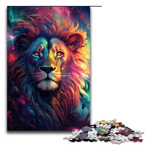 Puzzle für Erwachsene Nebula Lion's Buntes PsychedelicPuzzle mit 1000 Teilen Holzpuzzle für Erwachsene und Kinder ab 12 Jahren 1000 Teile (75 x 50 cm) von ouynngjing