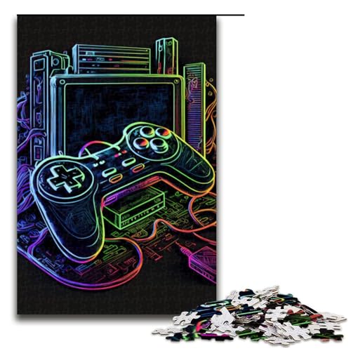 Puzzle für Erwachsene Neon Game26 1000-teiliges Holzpuzzle für Kinder ab 12 Jahren, Lernspielzeug, 1000 Teile von ouynngjing