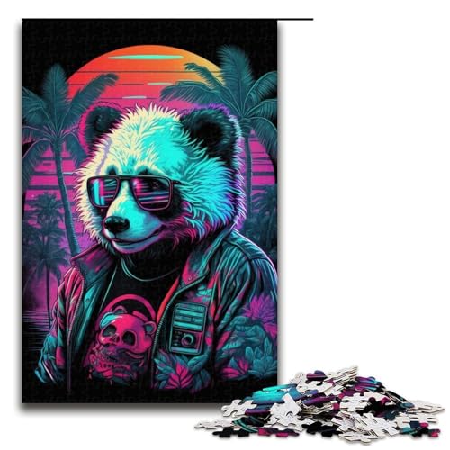 Puzzle für Erwachsene NeonPanda 1000 Teile Holzpuzzle für Kinder ab 12 Jahren anspruchsvolles Spiel 1000 Teile (75 x 50 cm) von ouynngjing