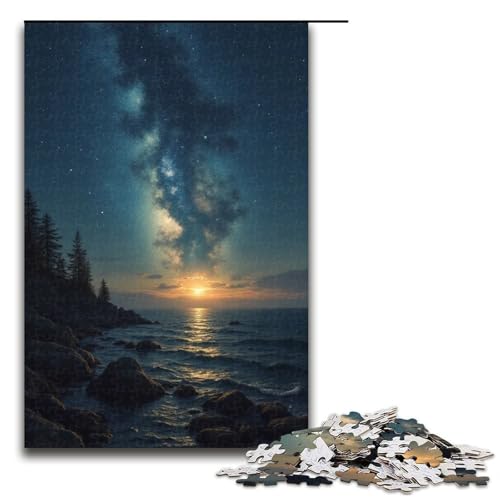 Puzzle für Erwachsene Night is Not Yet Bright 1000 Teile Holzpuzzle für Erwachsene und Kinder ab 12 Jahren Lernspielzeug 1000 Teile (75 x 50 cm) von ouynngjing