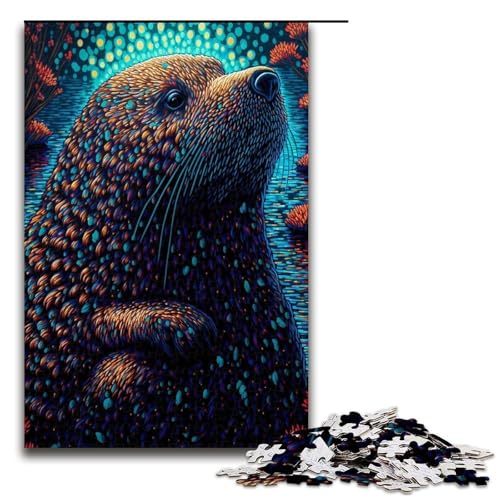 Puzzle für Erwachsene Otter 1000 Teile Holzpuzzle für Erwachsene und Kinder ab 12 Jahren 1000 Teile (75 x 50 cm) von ouynngjing