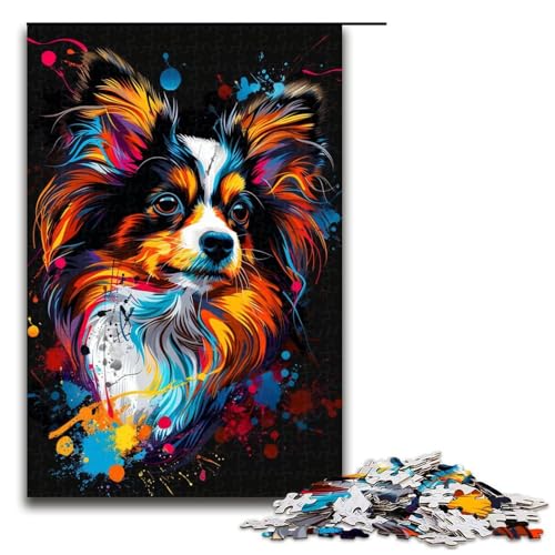 Puzzle für Erwachsene PapillonHundekunst 1000teiliges Holzpuzzle für Kinder ab 12 Jahren Heimdekoration 1000 Teile (75 x 50 cm) von ouynngjing