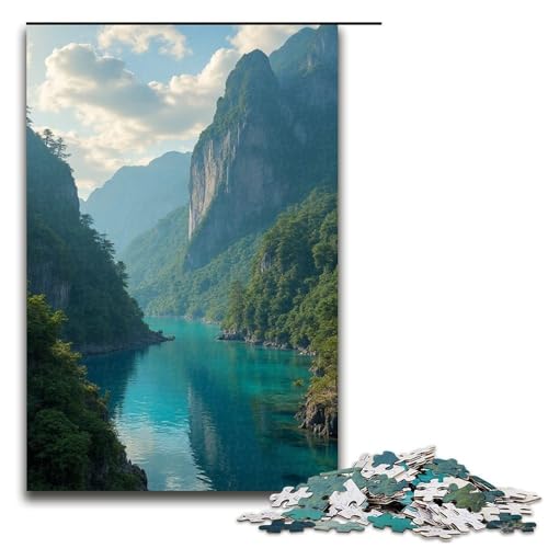 Puzzle für Erwachsene Paradies auf Erden 1000-teiliges Holzpuzzle für Familienspiele 1000 Teile (75 x 50 cm) von ouynngjing