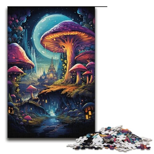 Puzzle für Erwachsene Pilzwelt 1000 Teile Holzpuzzle für Kinder ab 12 Jahren Heimdekoration 1000 Teile (38 x 26 cm) von ouynngjing