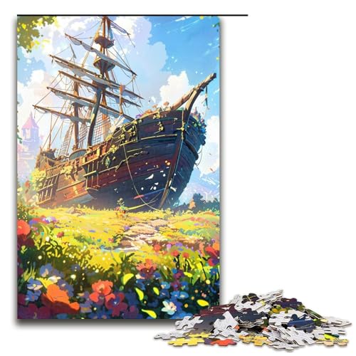 Puzzle für Erwachsene Prärieboot 1000 Teile Holzpuzzle für Kinder ab 12 Jahren Heimdekoration 1000 Teile (75 x 50 cm) von ouynngjing