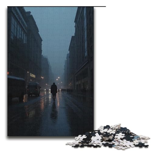 Puzzle für Erwachsene Regen 1000 Teile Holzpuzzle für Erwachsene und Kinder ab 12 Jahren 1000 Teile (38 x 26 cm) von ouynngjing