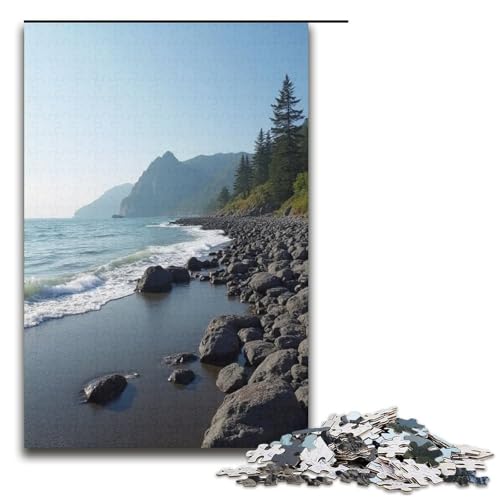Puzzle für Erwachsene Rocky Beach 1000-teiliges Holzpuzzle für Familienspiele 1000 Teile (38 x 26 cm) von ouynngjing