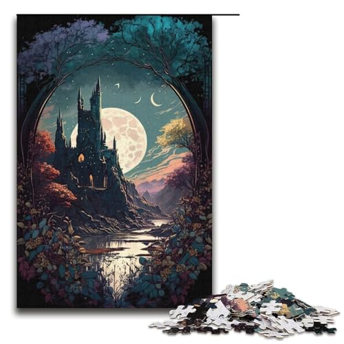 Puzzle für Erwachsene Schloss 1000 Teile Holzpuzzle für Kinder ab 12 Jahren Lernspielzeug 1000 Teile (38 x 26 cm) von ouynngjing